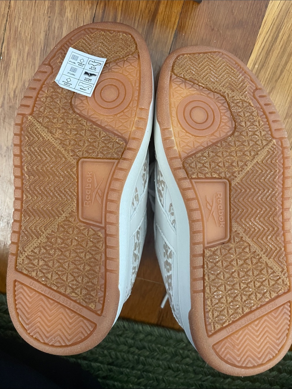 Reebok Kids Cream/Beige Low-Top Sneakers with Subtle Animal Print - Picture 2 of 2